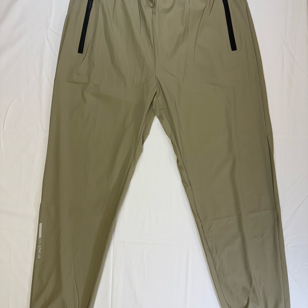 Men's XL Tan Athletic Dri-Fit Joggers with Black Zipper‎